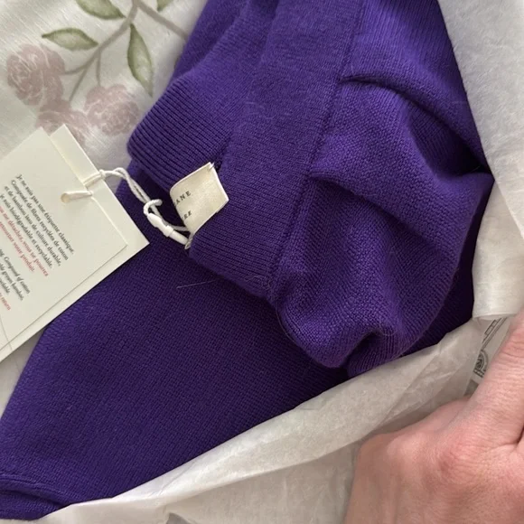 Sezane Loulou Knit Trousers Purple - Size L